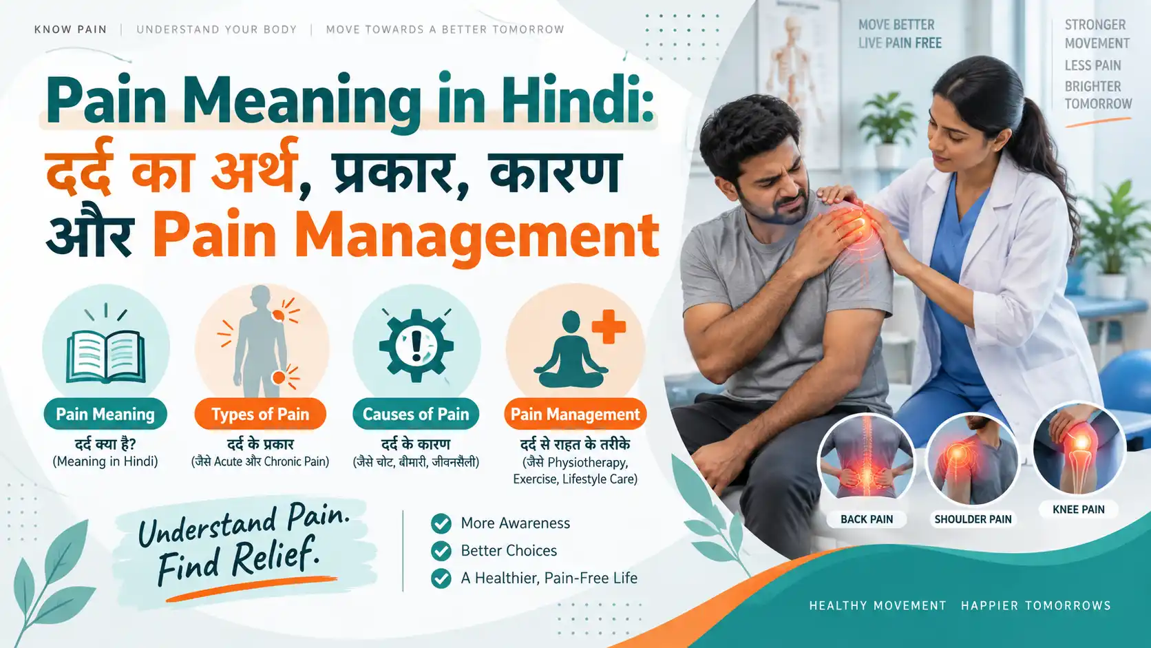 Pain meaning in Hindi, common causes and pain management