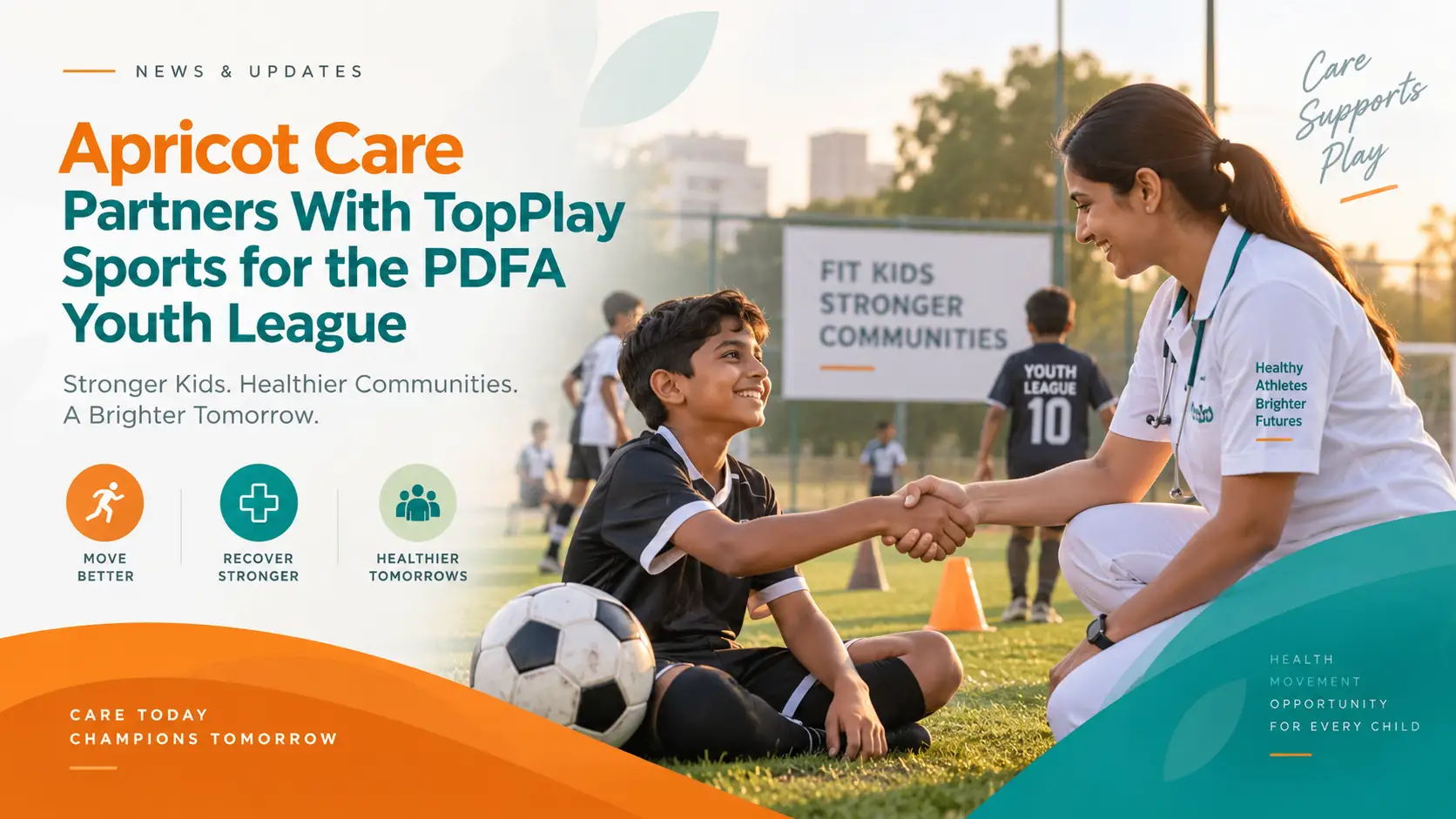 Apricot Care and TopPlay Sports partnership for the U-15 and U-17 PDFA Youth League 2025-26